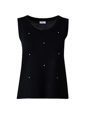 Flamingo Dot Virgin Wool Knit Vest