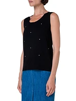 Flamingo Dot Virgin Wool Knit Vest