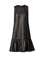 Metallic Polka Dot Jacquard Shift Dress