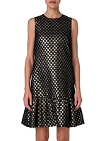 Metallic Polka Dot Jacquard Shift Dress