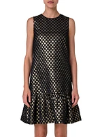 Metallic Polka Dot Jacquard Shift Dress