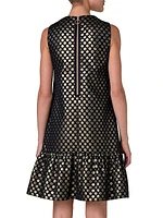 Metallic Polka Dot Jacquard Shift Dress