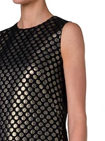 Metallic Polka Dot Jacquard Shift Dress