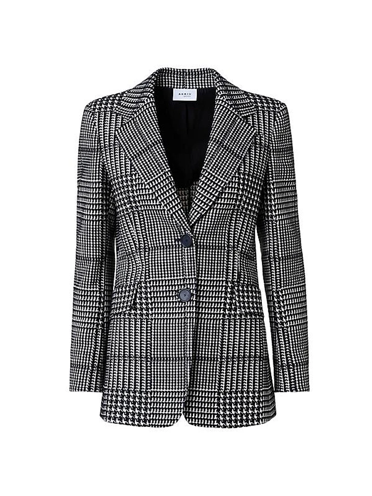 Glen Plaid Wool-Blend Jacket