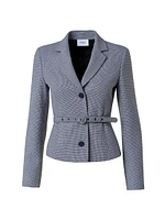 Houndstooth Belted Blazer