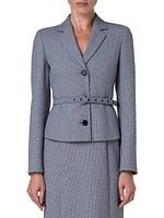 Houndstooth Belted Blazer