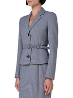 Houndstooth Belted Blazer