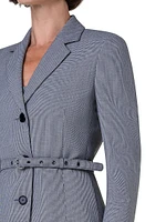 Houndstooth Belted Blazer