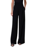 Wide-Leg Wool Gabardine Pants