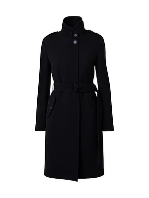 Virgin Wool Belted Long Jacket