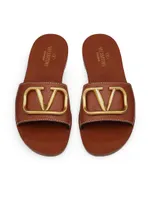 Vlogo Signature Slide Sandal Grainy Cowhide With Accessory