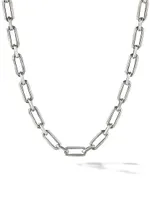 Sterling Silver Elongated Open Link Chain Necklace