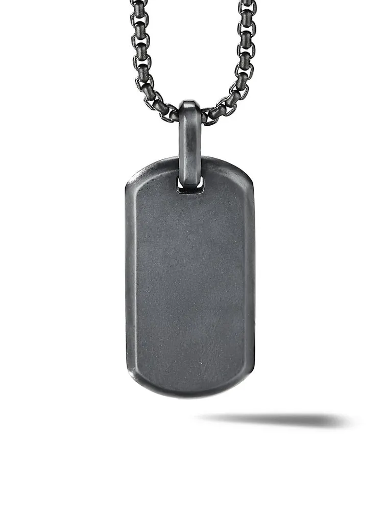 The Streamline Collection Black Titanium Tag Enhancer Pendant