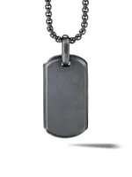 The Streamline Collection Black Titanium Tag Enhancer Pendant