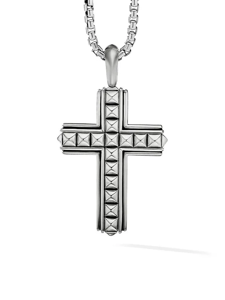 Pyramid Sterling Silver Cross Pendant