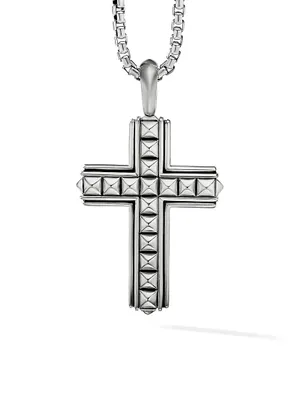 Pyramid Sterling Silver Cross Pendant