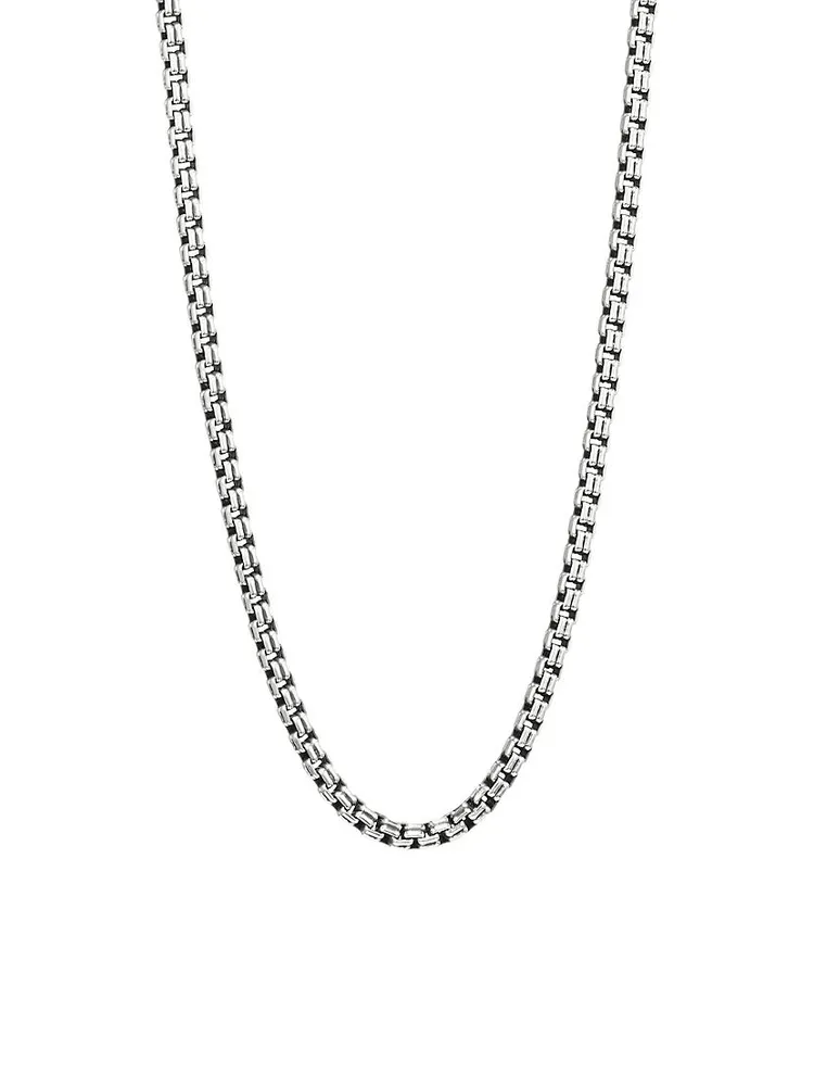 The Chain Collection Sterling Silver Small Double Box Necklace