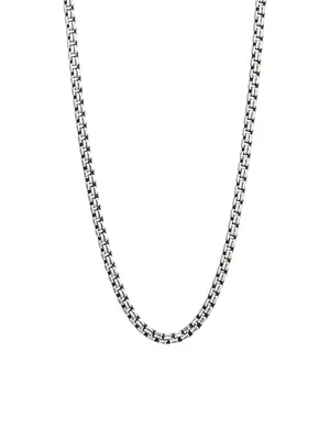 The Chain Collection Sterling Silver Small Double Box Necklace