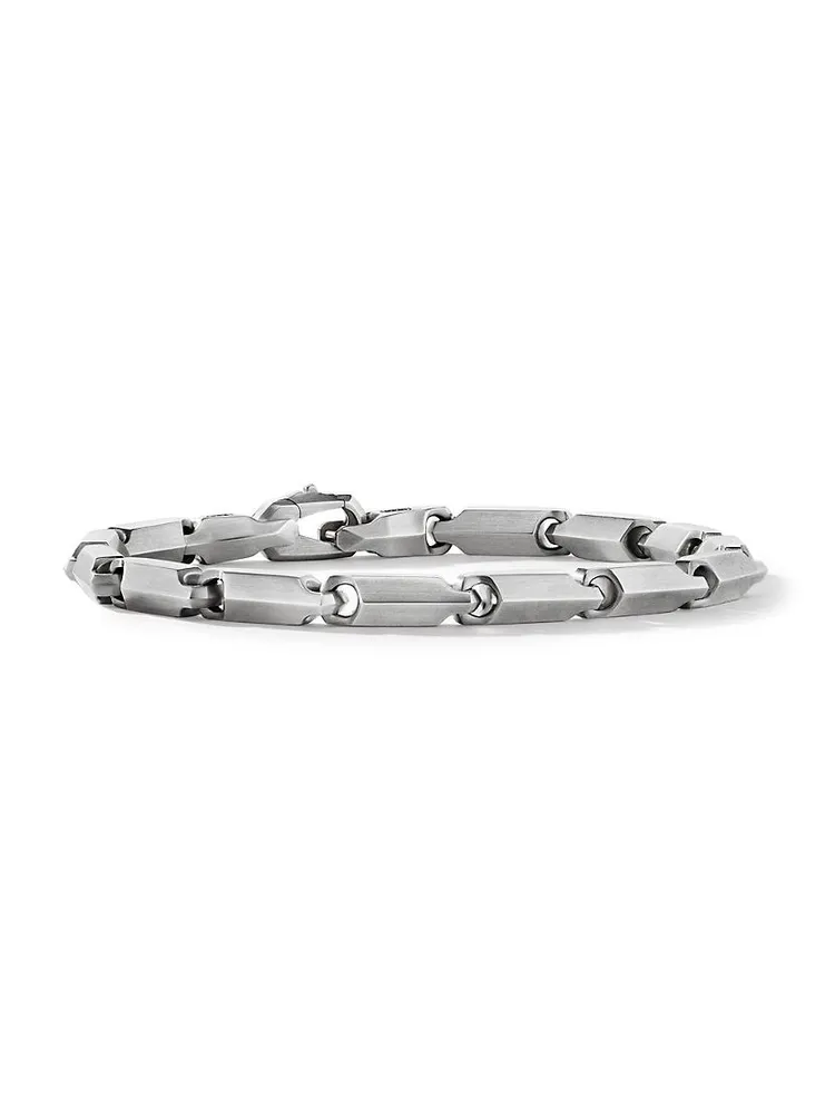 Faceted Sterling Silver Chain Bracelet