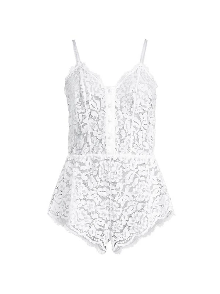 Magnolia Semi-Sheer Lace Teddy