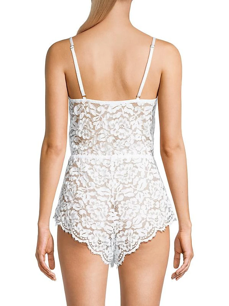 Magnolia Semi-Sheer Lace Teddy