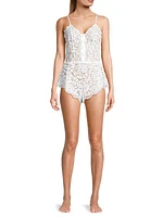 Magnolia Semi-Sheer Lace Teddy