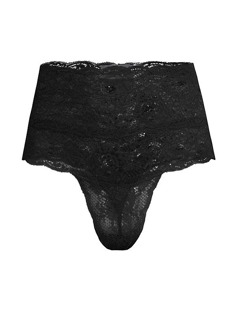 High-Waisted Lace Thong