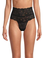 High-Waisted Lace Thong