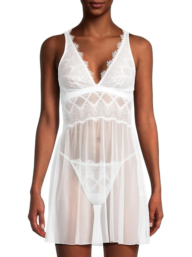 Allure Lace Babydoll Slip Dress