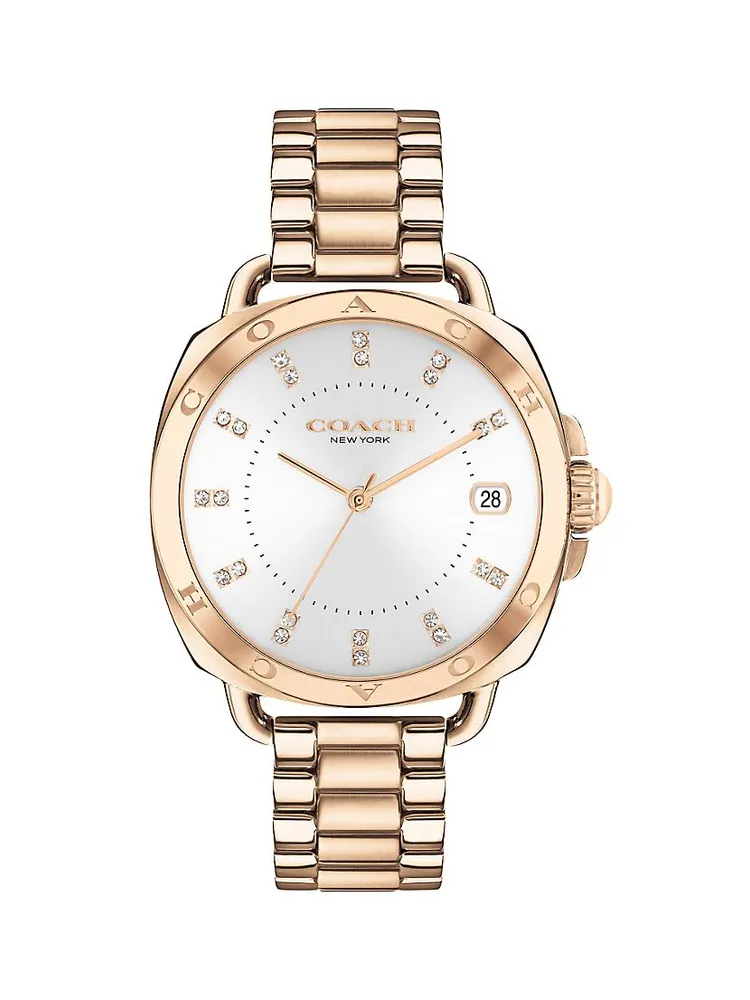 ​34MM Tatum Rose Goldtone Crystal Bracelet Watch