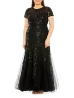 Plus Fabulouss Sequin Tulle Gown