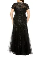 Plus Fabulouss Sequin Tulle Gown