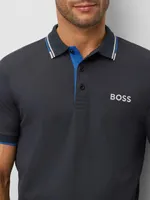 Cotton-Blend Polo Shirt with Contrast Logo