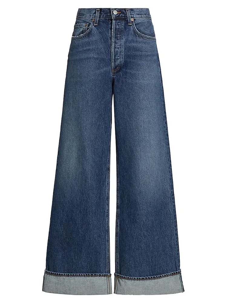 Dame Wide-Leg Cuffed Jeans