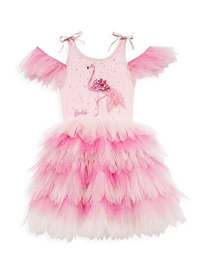 Little Girl's & Girl's Barbie Flamingo-Go Tutu Dress