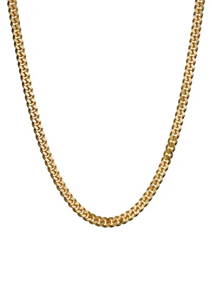 18K-Gold-Plated Sterling Silver & Cubic Zirconia Cuban Chain Necklace
