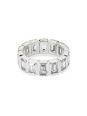 Sterling Silver & Cubic Zirconia Emerald-Cut Eternity Ring