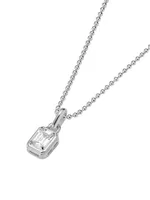 Sterling Silver & Cubic Zirconia Mini Solitaire Pendant Necklace