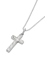 Sterling Silver & Cubic Zirconia Cross Pendant Necklace