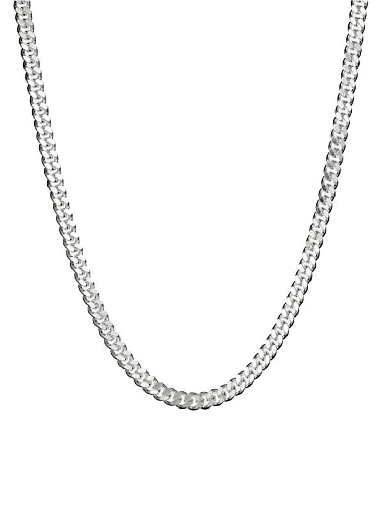 Sterling Silver & Cubic Zirconia Cuban Chain Necklace