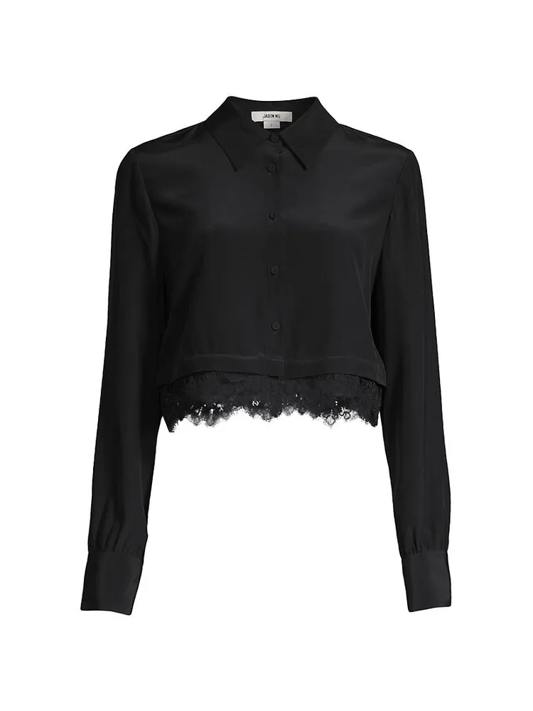 SilkCrêpe De Chine Crop Blouse