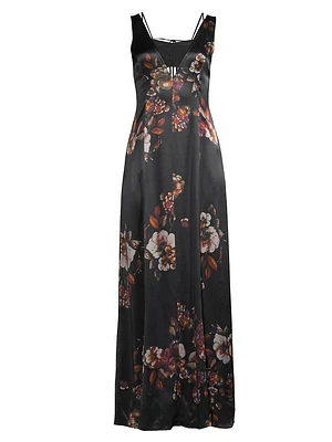 Flora Crepe-Back Satin Maxi Dress