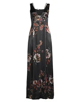 Flora Crepe-Back Satin Maxi Dress