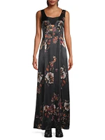 Flora Crepe-Back Satin Maxi Dress