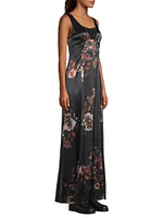 Flora Crepe-Back Satin Maxi Dress