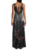 Flora Crepe-Back Satin Maxi Dress