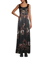 Flora Crepe-Back Satin Maxi Dress