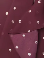 Paint Dot Silk Chiffon Midi-Dress