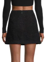 Shimmer Tweed Wrap Miniskirt