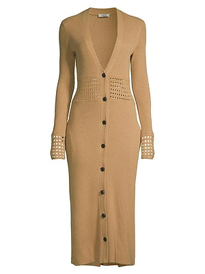 Merino Wool-Blend Midi-Dress